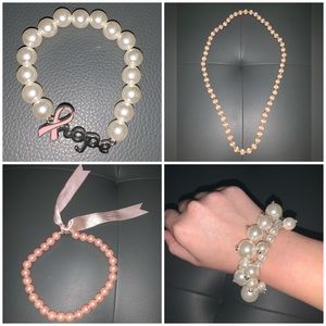 Fake pearl bracelets and necklaces
